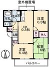 ヴィラージュ帆立 C棟の間取り画像