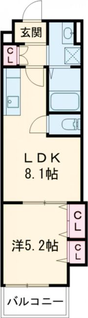 クリエオーレ若葉町の間取り画像