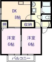 ヴィラ稲岡B棟の間取り画像