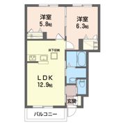 グランドソレイユBの間取り画像