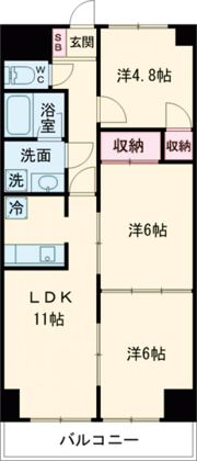 日宝ポニクレール府中の間取り画像