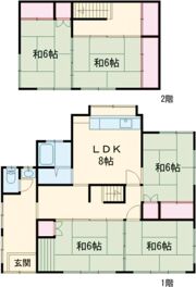 南区鯵潟小林貸家の間取り画像