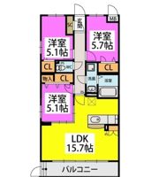 ハッピネス若葉台Ⅱの間取り画像