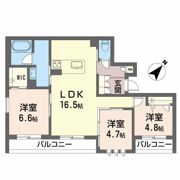 スパシオコモド春日原の間取り画像