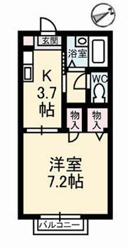 ハイツ平成 B棟の間取り画像