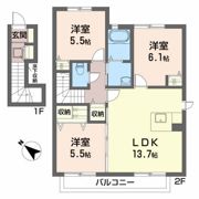 アムールコートIIBの間取り画像