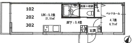 クリフビレッジZ棟の間取り画像