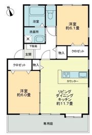フォブールリヴィン十川Bの間取り画像