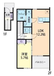 7/15(仮称)鹿沼市上殿町1LDKの間取り画像