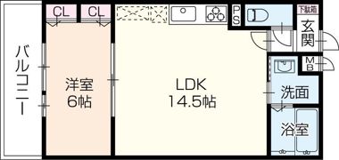 OA FLAT南車崎の間取り画像