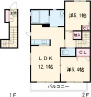 ドルチェ掛川 Bの間取り画像