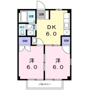 ヒルズ栗林Aの間取り画像