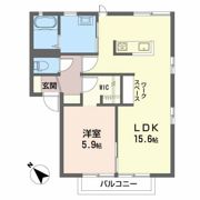 グランヴィラ羽津 Bの間取り画像