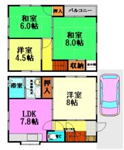 戸坂千足2丁目戸建ての間取り画像