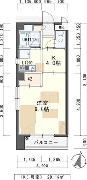 メルベイユ台原の間取り画像