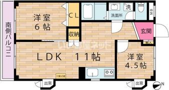 CASION尻手B棟の間取り画像