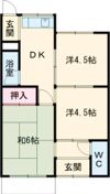 九之坪神明貸家 南棟の間取り画像