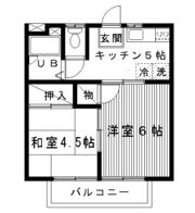 滝ノ上ハイツ井上A棟の間取り画像