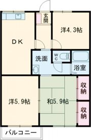 ガーデンハイツ緑ケ丘Dの間取り画像