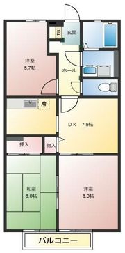 メゾンブルースカイの間取り画像