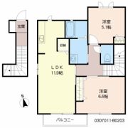 エーアスト湯川 B棟の間取り画像