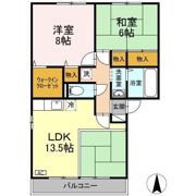 第2関ニューバリヤ B棟の間取り画像