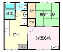 ハイツ六麓の間取り画像