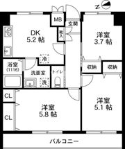 ウィスタリヤマンション第3砂川の間取り画像