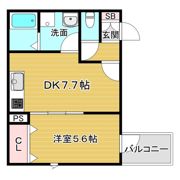 Oak岸辺（オークキシベ）の間取り画像