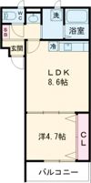 MISTRAL手柄山平和公園駅前の間取り画像