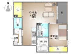 REGALEST Ray 仮称）北方3の間取り画像