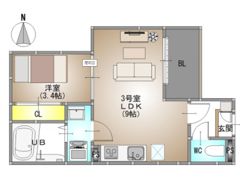 REGALEST Ray 仮称）北方3の間取り画像