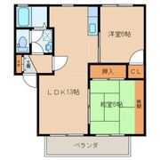 フラワーガーデン津福B棟の間取り画像