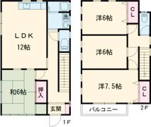 神野町西条貸家の間取り画像