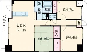 サムティ西熊本の間取り画像
