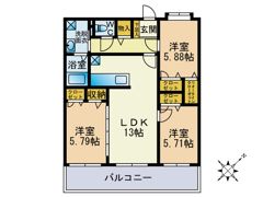 ニューベリーヒルズ空港南の間取り画像