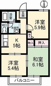 メゾンドグレープ Cの間取り画像