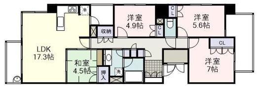 グランドメゾン静岡 ザ タワーの間取り画像
