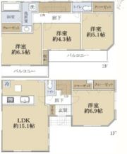 西橋本一丁目 貸戸建住宅の間取り画像