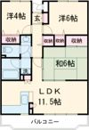 田園コートエレガンスDの間取り画像