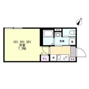 ベイルーム十日市場の間取り画像