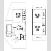 梅津罧原町貸家 東から1軒目の間取り画像