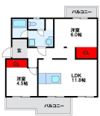東福間団地11000棟の間取り画像