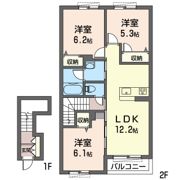 モカハイム Aの間取り画像