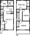 Land court 高田橋駅Aの間取り画像