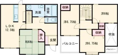 小野市天神町中古戸建ての間取り画像