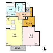 メゾン医大前桜 Dの間取り画像