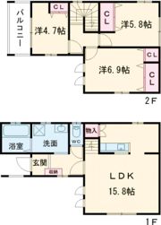 フジパレス戸建賃貸喜連三丁目の間取り画像