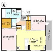 GRAMM松室吾田神町Bの間取り画像