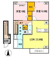 当麻寺МKコートVの間取り画像